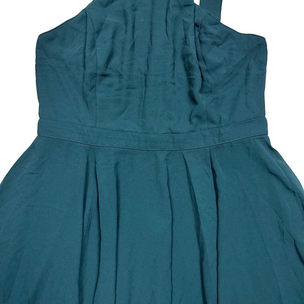 NWT Lulus Forevermore Emerald Green Skater Dress Chiffon Mini Size XL - Picture 4 of 8